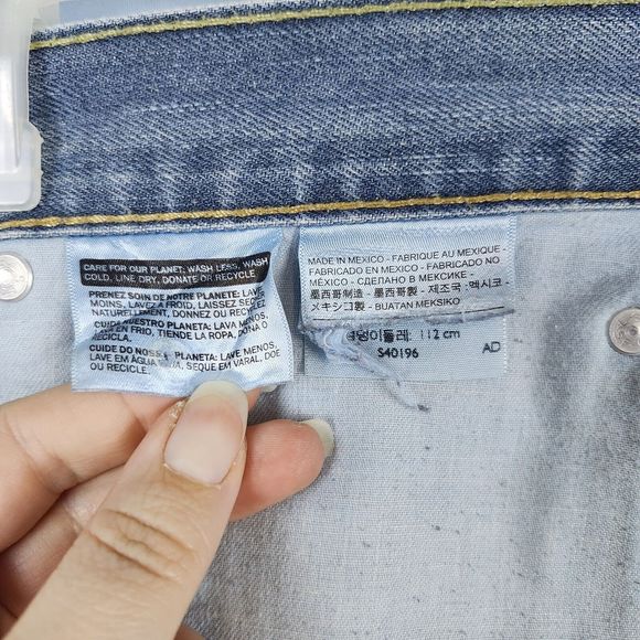 Levis 514 Jeans Blue Denim Straight Med Wash Casual Work Distressed Mens 38x30 - Picture 13 of 16